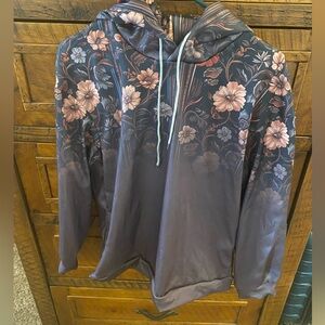 Pink floral hoodie sweatshirt
